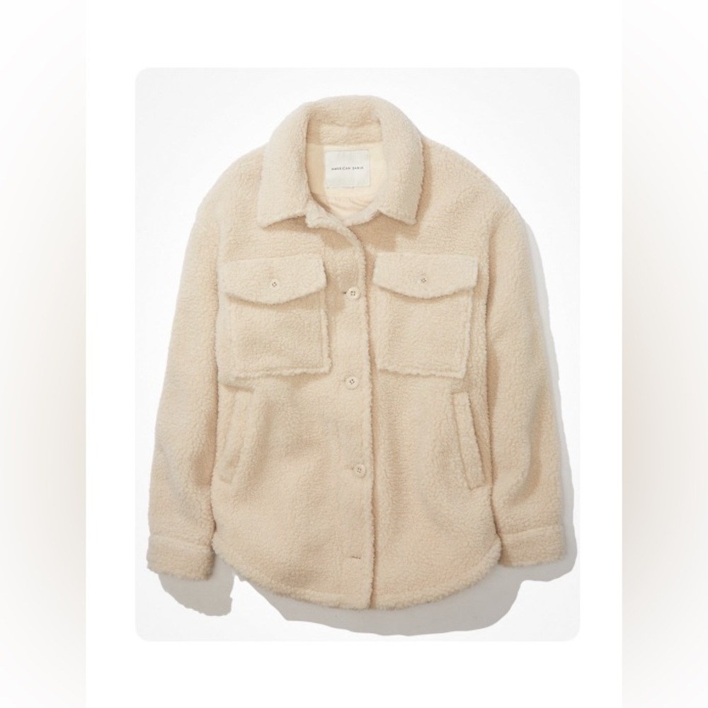 NWOT American Eagle Outfitters Beige Sherpa Jacket